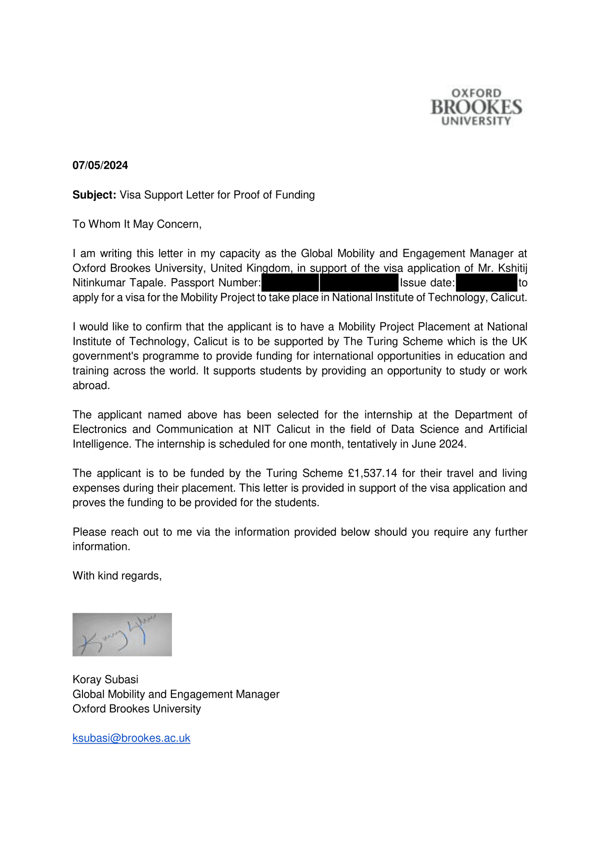 UK Government Turing Scholarship